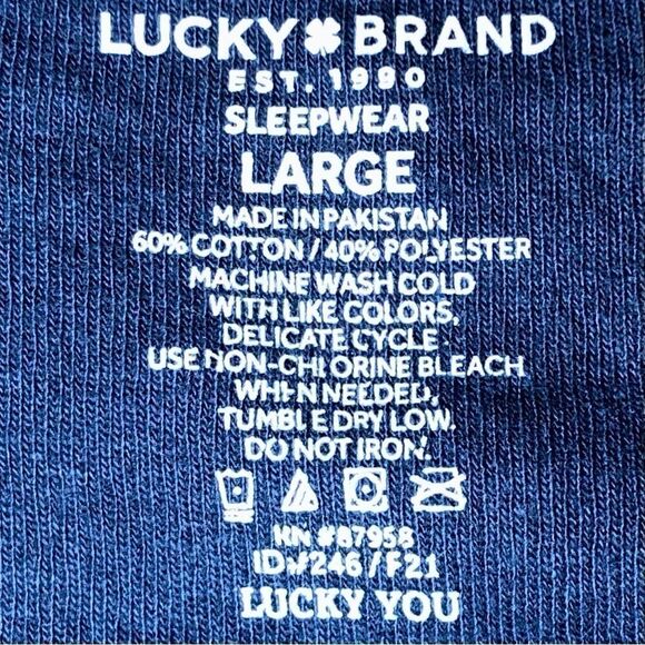 Lucky Brand Thermal Henley Sleep Shirt in Navy/White Men’s L - Picture 5 of 5